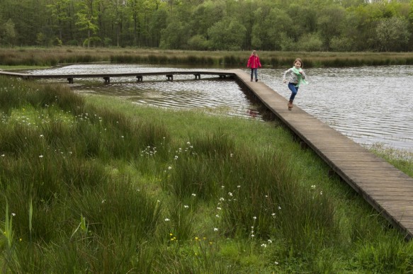 Kinderen spelen in de natuur.