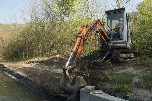 Fotohut in aanbouw.