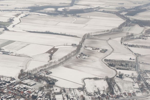 Polders in de winter.